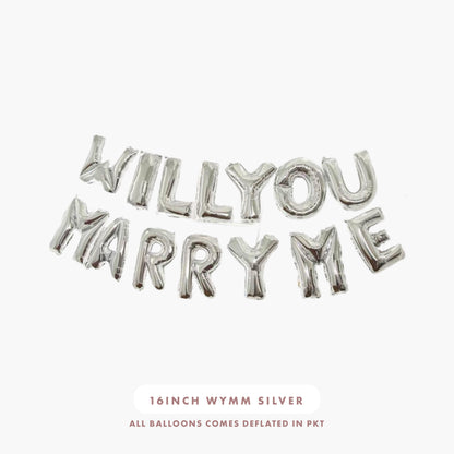 16inch Will You Marry Me Foil Balloons (Silver)