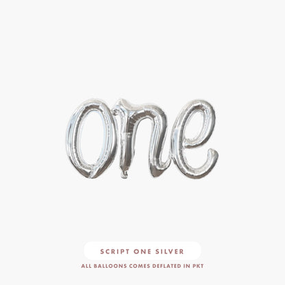 Script "One" Foil Balloons (Rose Gold)