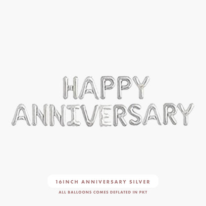 16inch Happy Anniversary Foil Balloons (Silver)