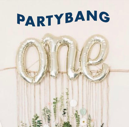Script "One" Foil Balloons (Rose Gold)