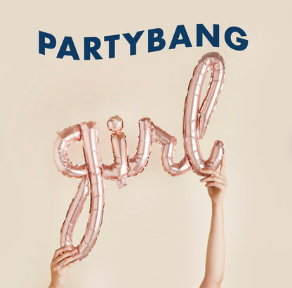 Script "Girl" Foil Balloons (Rose Gold)